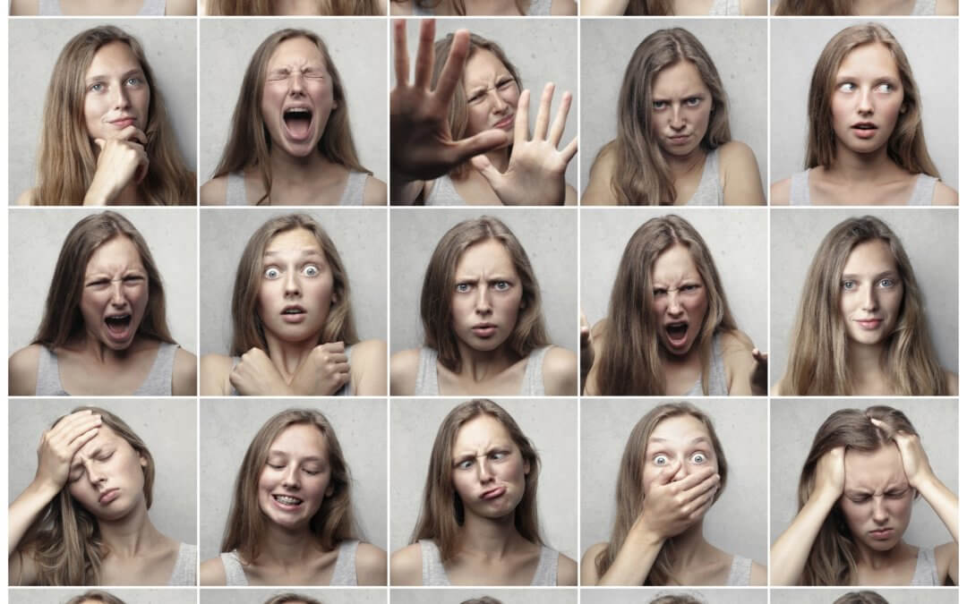 Woman Exhibiting Different Emotions